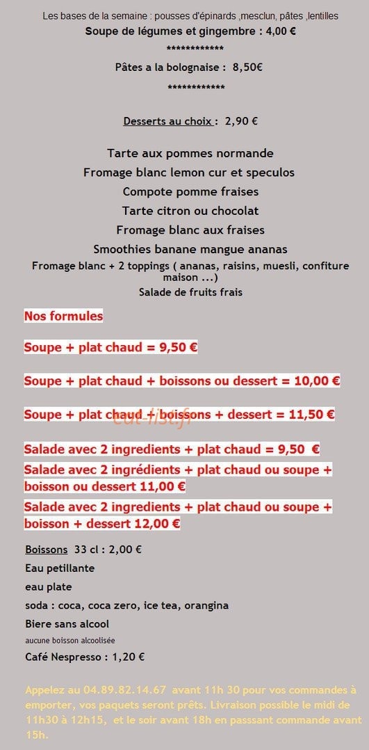 Vert délice — carte page 2