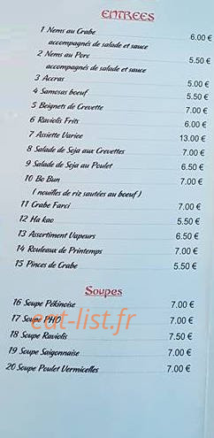 Chez Tran — carte page 2