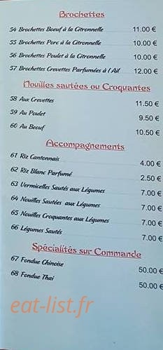 Chez Tran — carte page 4