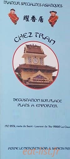 Chez Tran — carte page 1