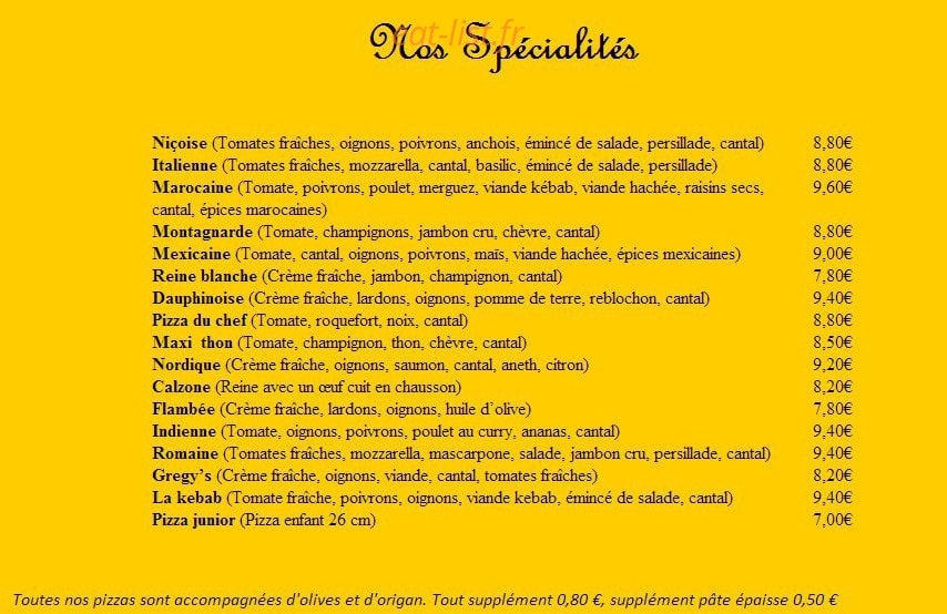 Pizza Valeria — carte page 3