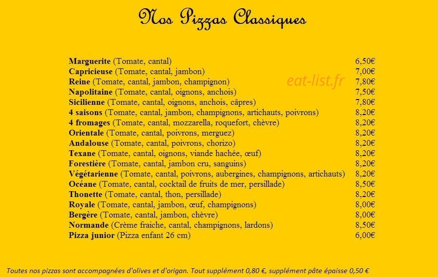Pizza Valeria — carte page 2