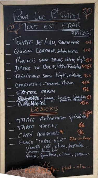 La Taverne Provencale — carte page 1