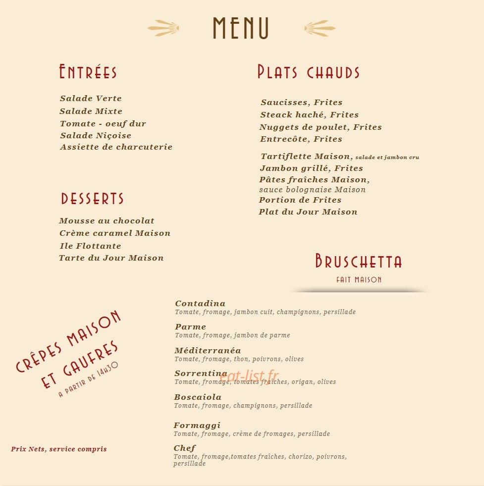La Cafet — carte page 3