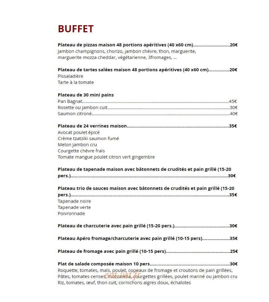 Socc'Appétit — carte page 1