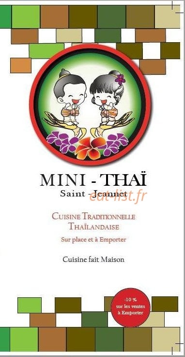 Restaurant Mini-Thaï — carte page 1