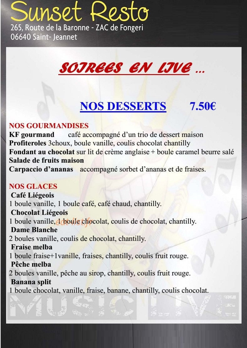 Sunset Resto — carte page 5