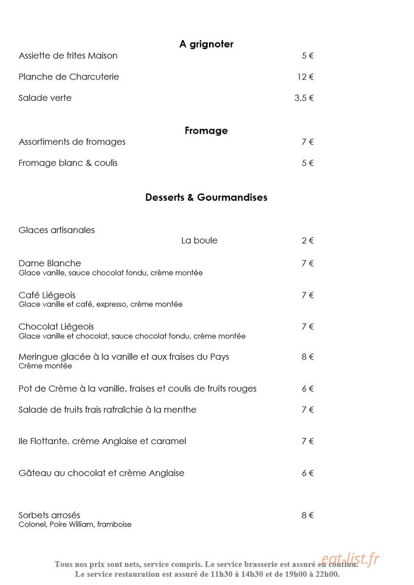 Bistro du Clos — carte page 2