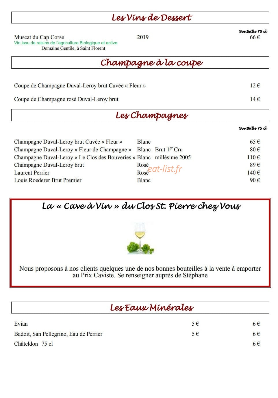 Le Clos Saint Pierre — carte page 10