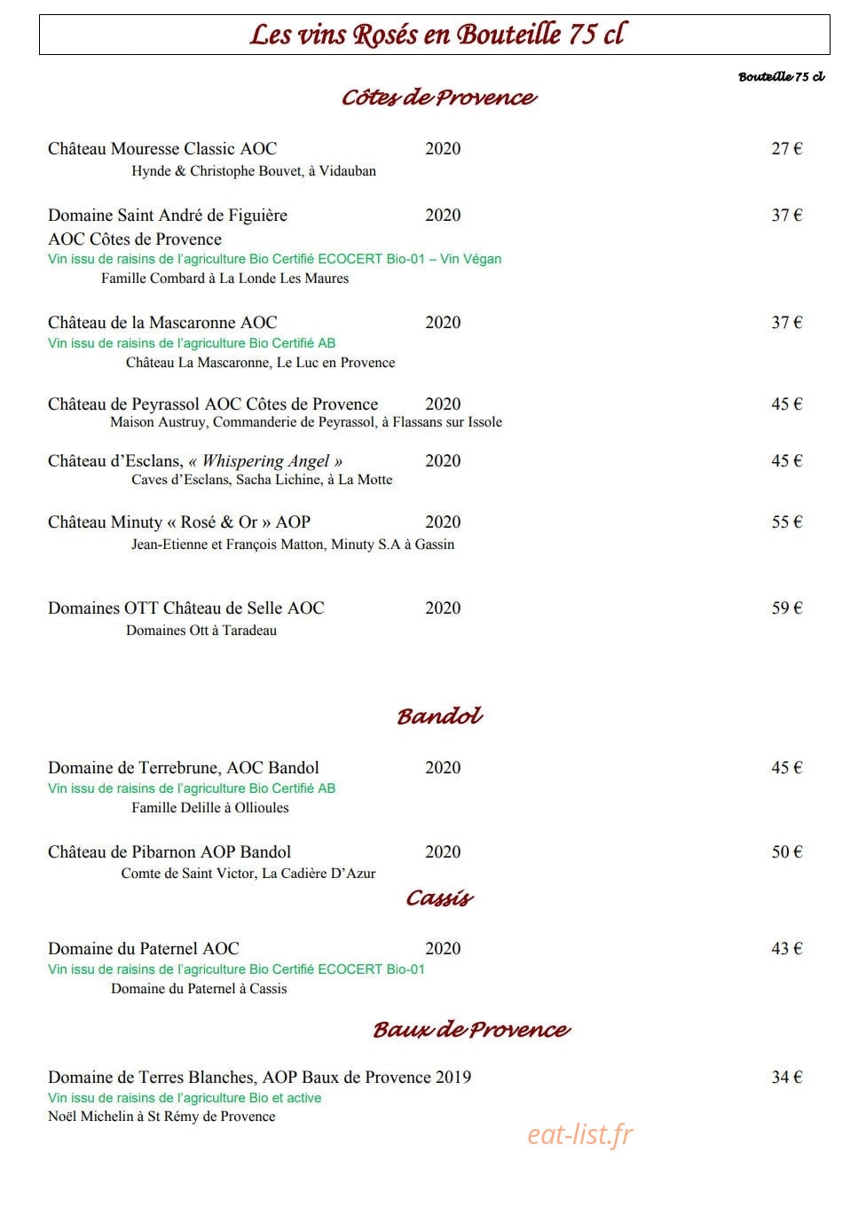 Le Clos Saint Pierre — carte page 4