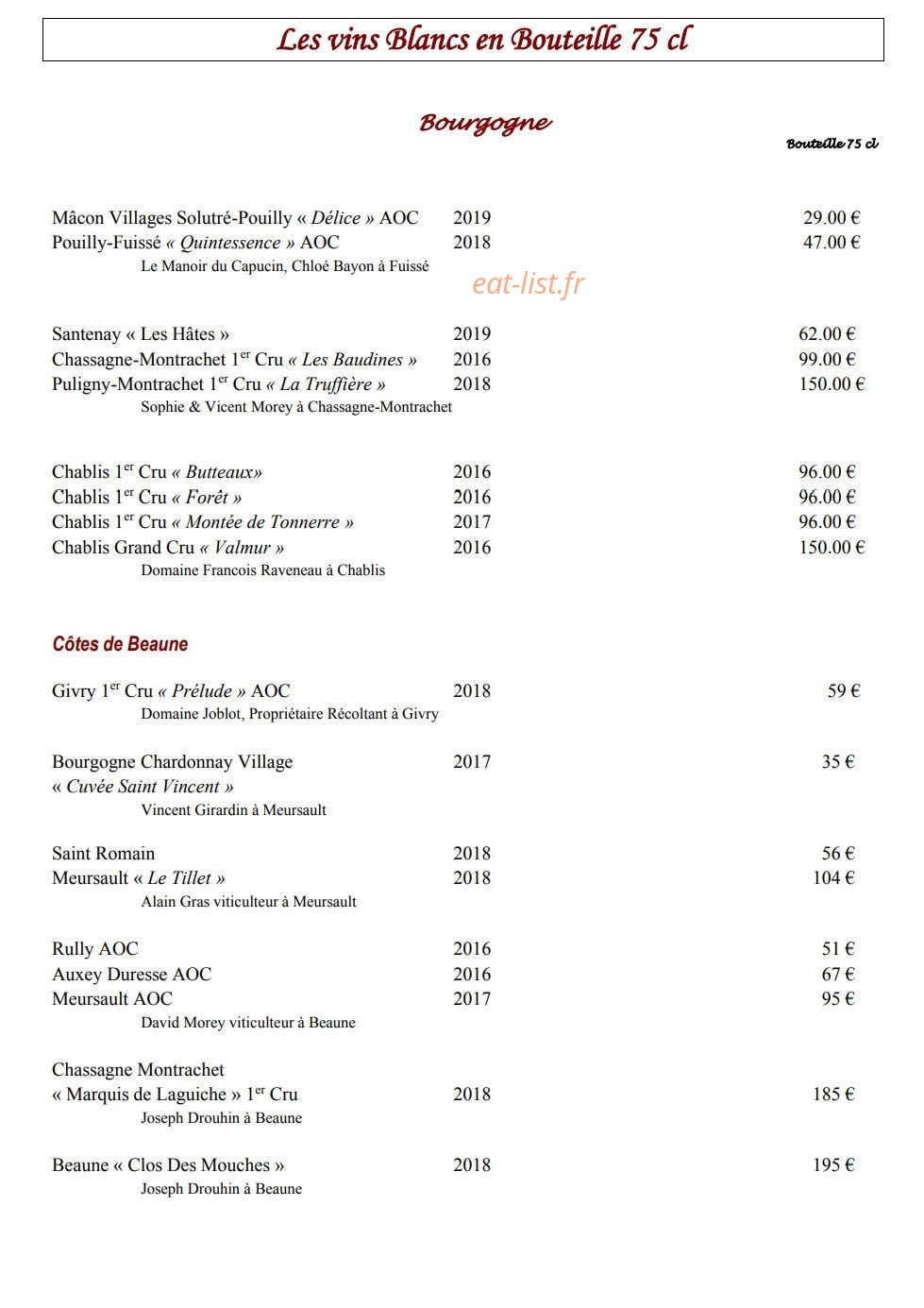 Le Clos Saint Pierre — carte page 3