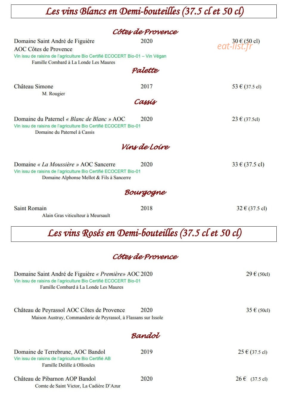 Le Clos Saint Pierre — carte page 8