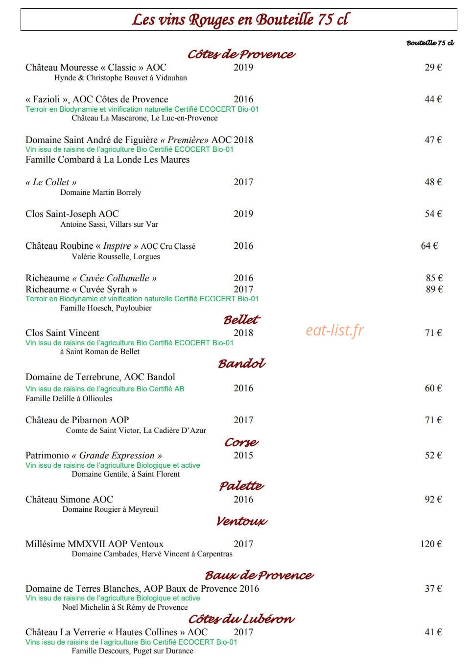 Le Clos Saint Pierre — carte page 5