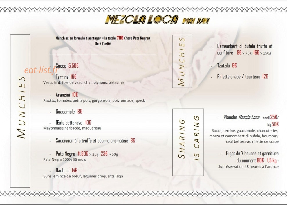 Mezcla Loca — carte page 1