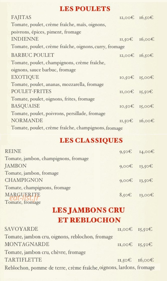 Pizza D'Antan — carte page 4