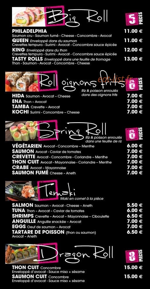 Koh Sushi — carte page 5