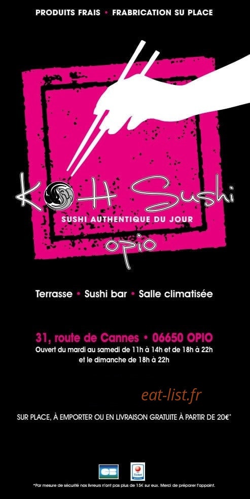 Koh Sushi — carte page 1