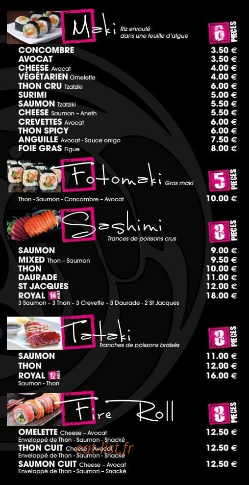 Koh Sushi — carte page 4