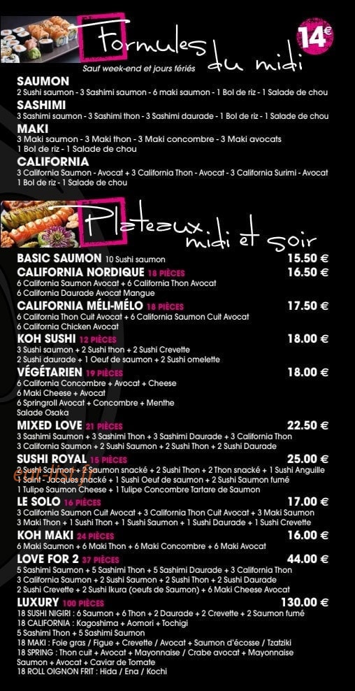 Koh Sushi — carte page 6