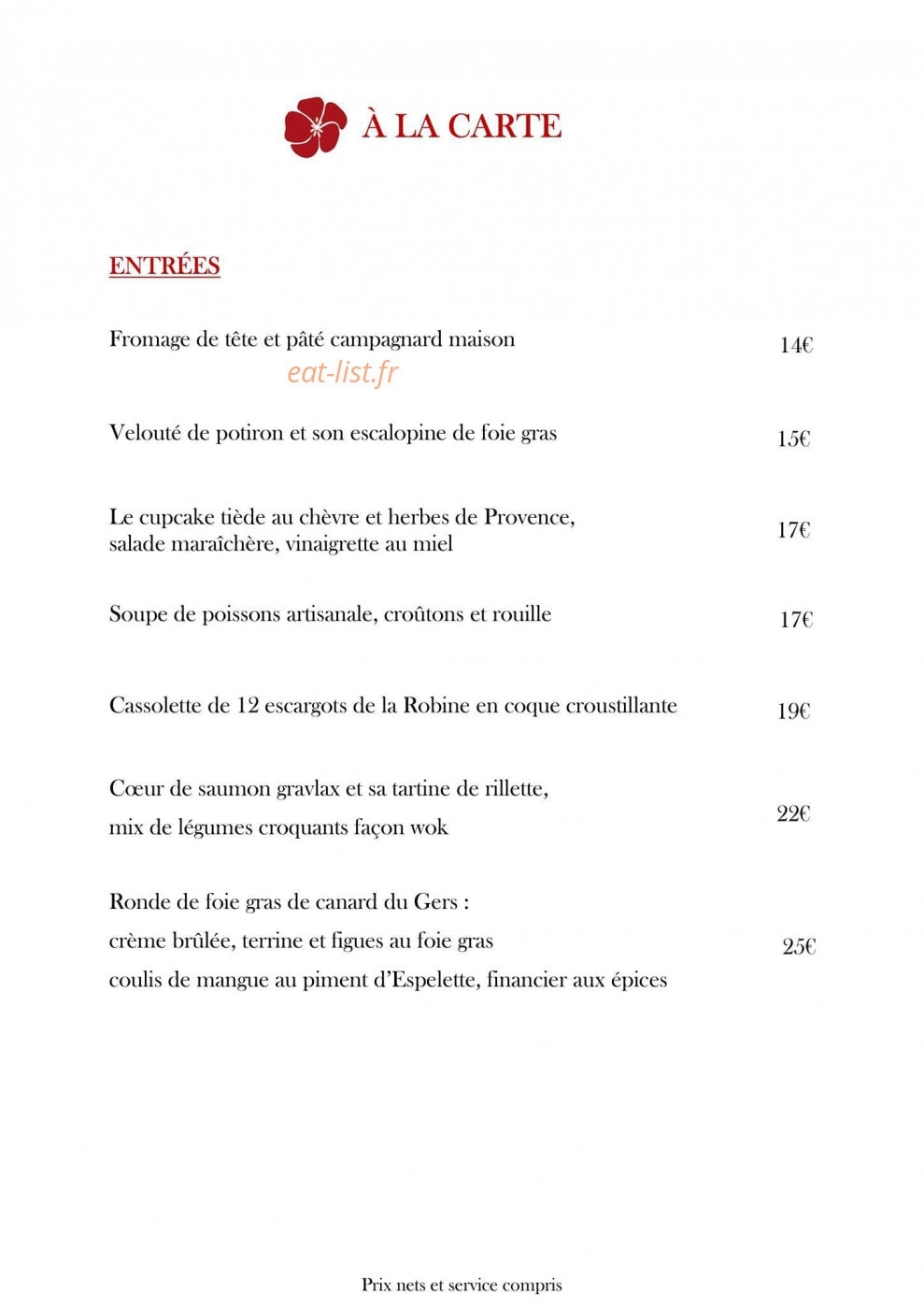 Le Mas des Géraniums — carte page 6