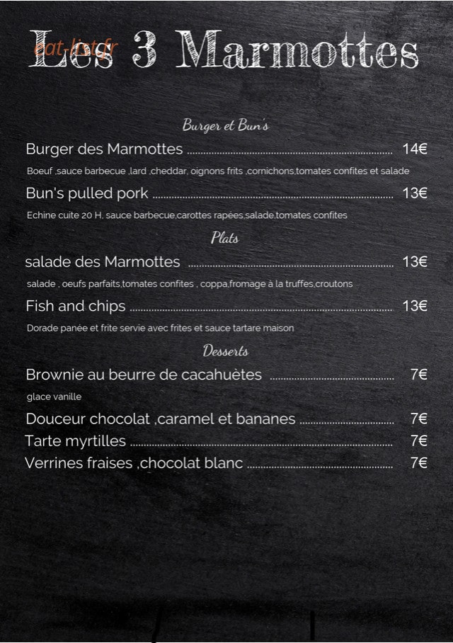 Les 3 Marmottes — carte page 2