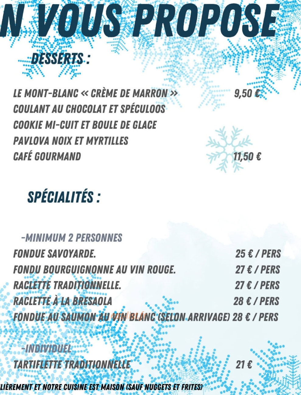 Le P'tit Flocon — carte page 2