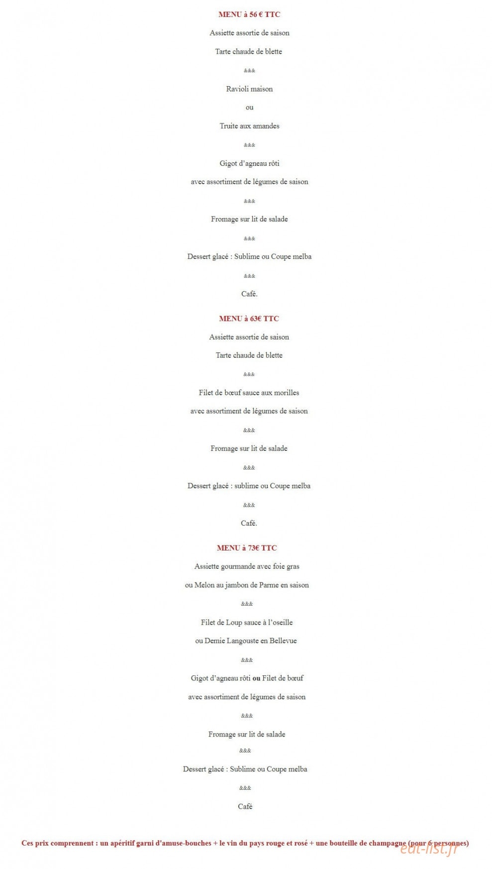 Chez Michel — carte page 2