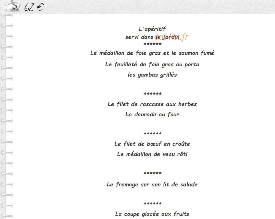 Restaurant Amoretti — carte page 8