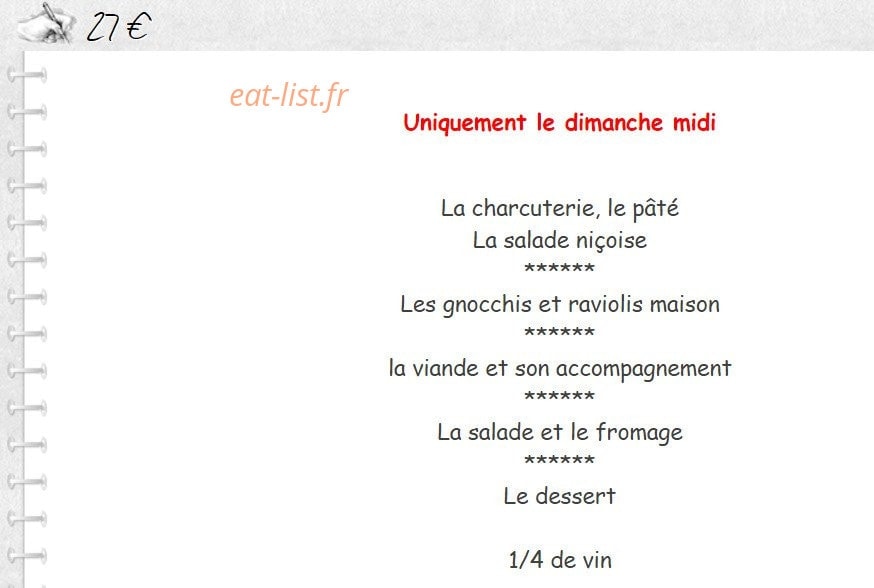 Restaurant Amoretti — carte page 12