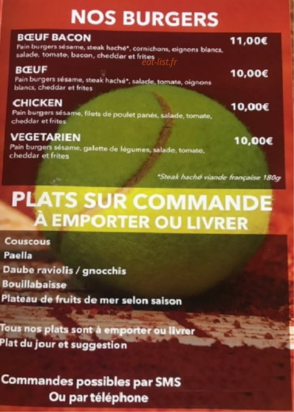 Restaurant Des Tennis — carte page 2