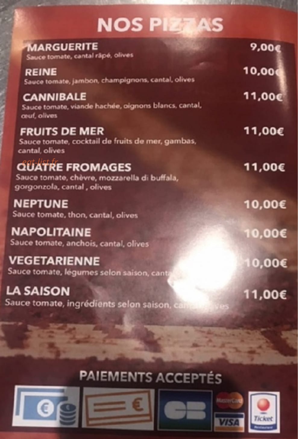 Restaurant Des Tennis — carte page 3