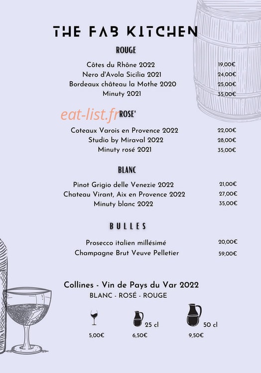 The Fab Kitchen — carte page 6