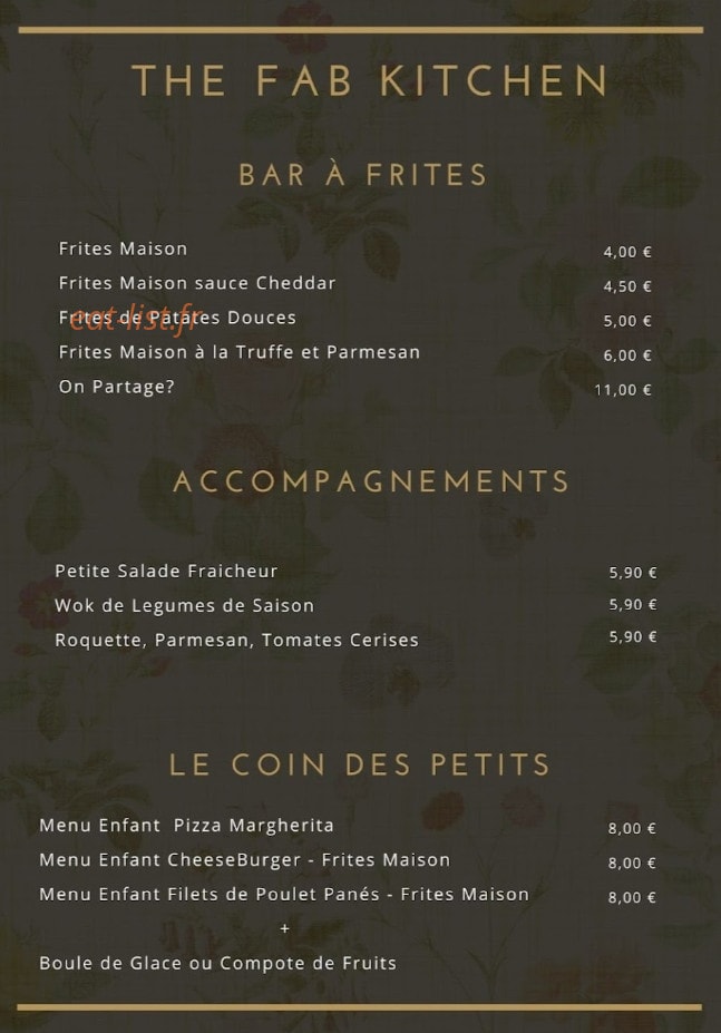 The Fab Kitchen — carte page 4