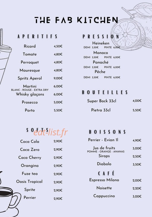 The Fab Kitchen — carte page 7