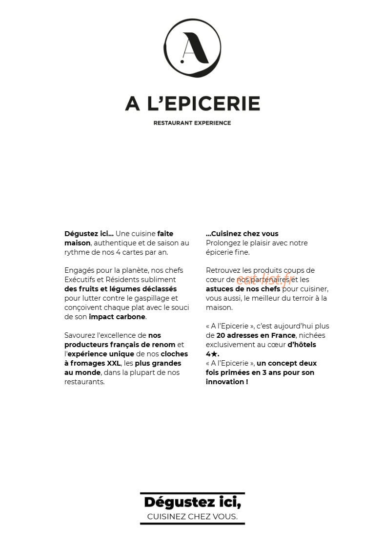 A l'Epicerie — carte page 2