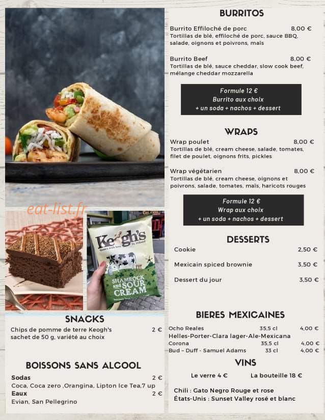 American Food and beers — carte page 4