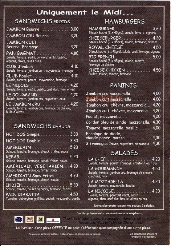 Au Coin Gourmand — carte page 4