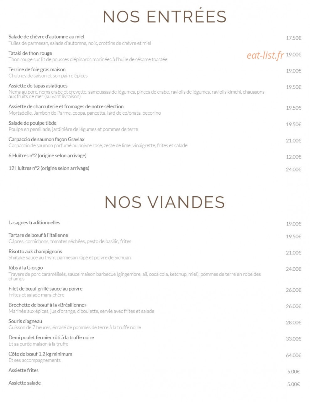 Beach Club — carte page 1