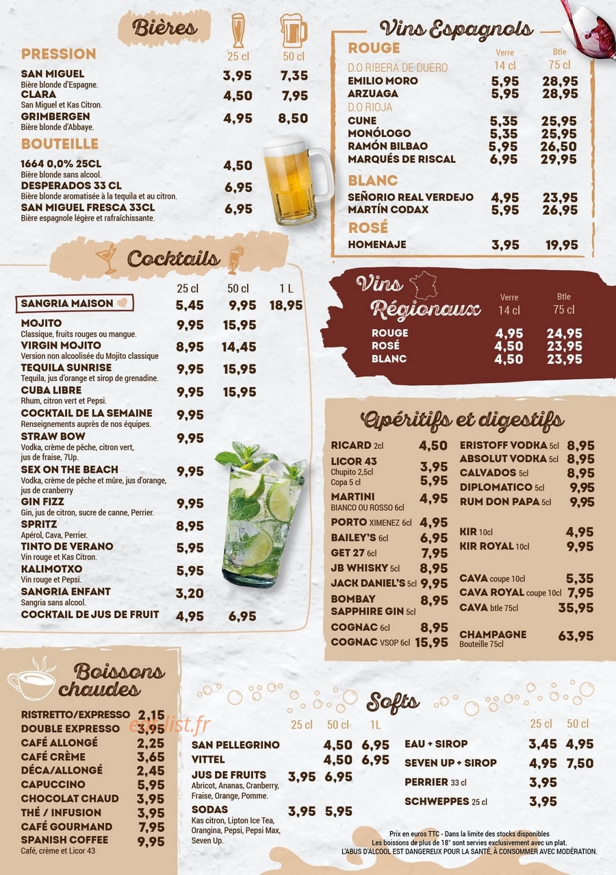 Canas y tapas — carte page 4