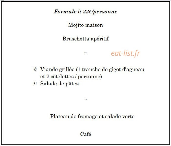Chez Franck — carte page 1