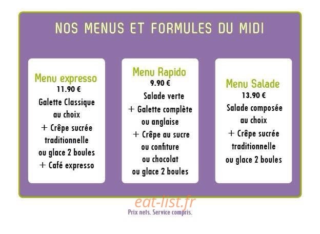 Crèperie La Gourmandise — carte page 2