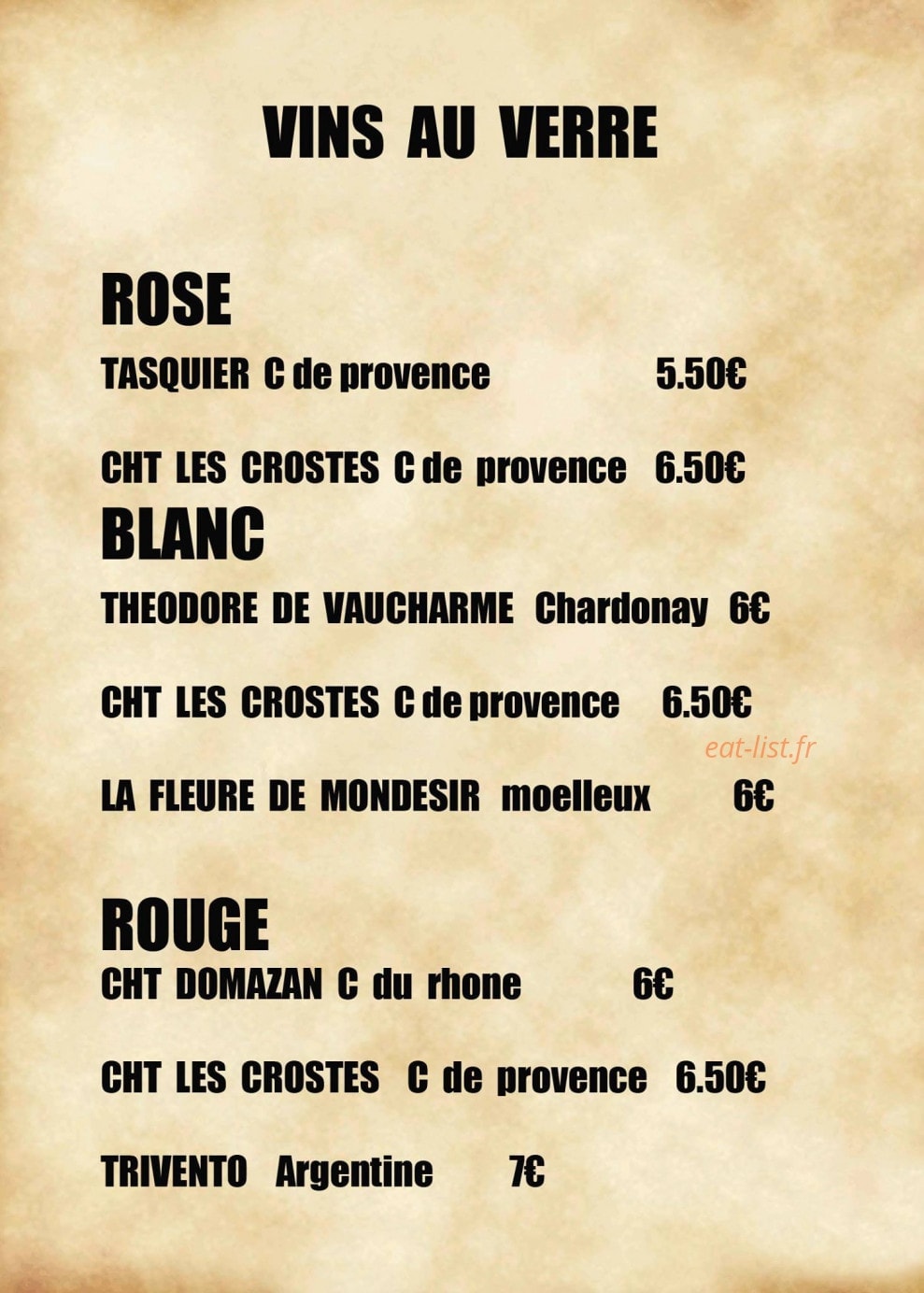 Django Bar — carte page 7
