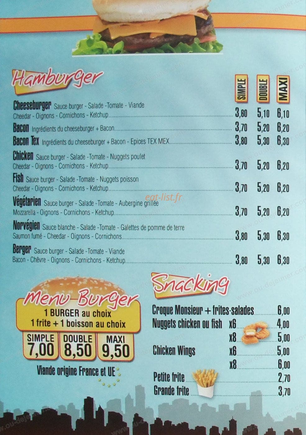 Drive In Restaurant — carte page 2