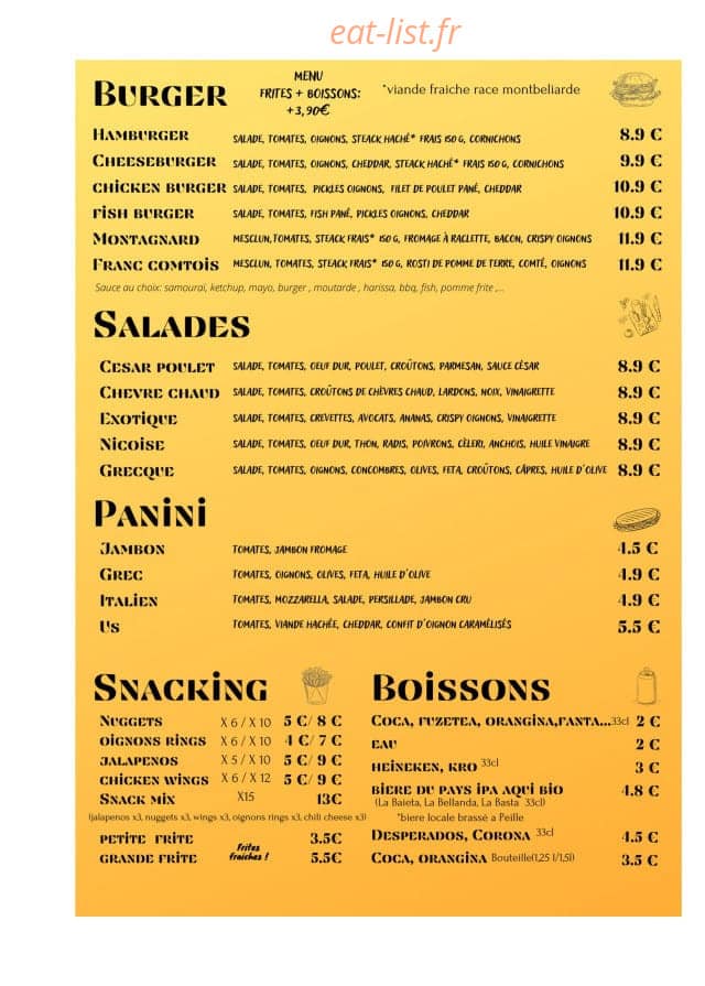 Hot Spot Pizza — carte page 3
