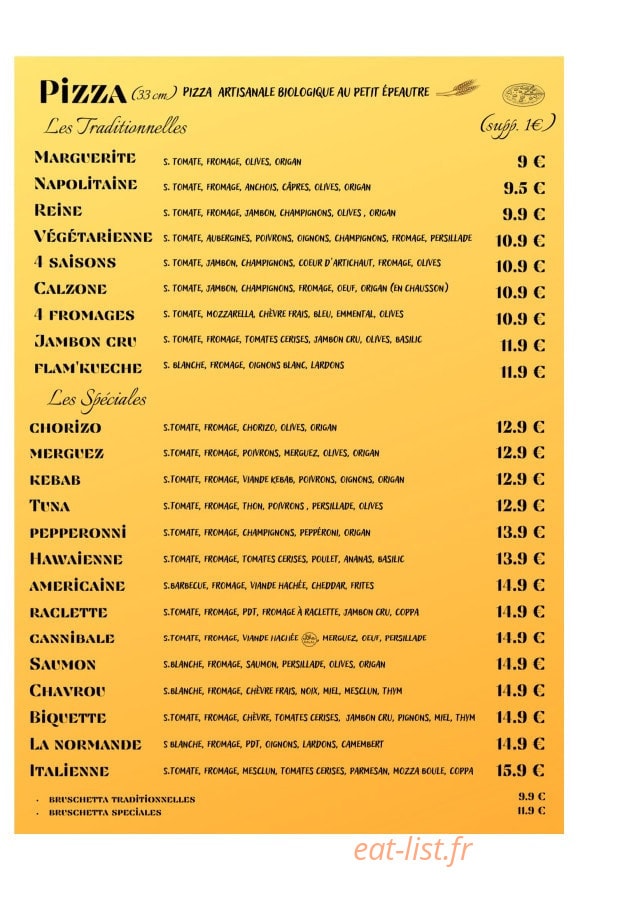 Hot Spot Pizza — carte page 2