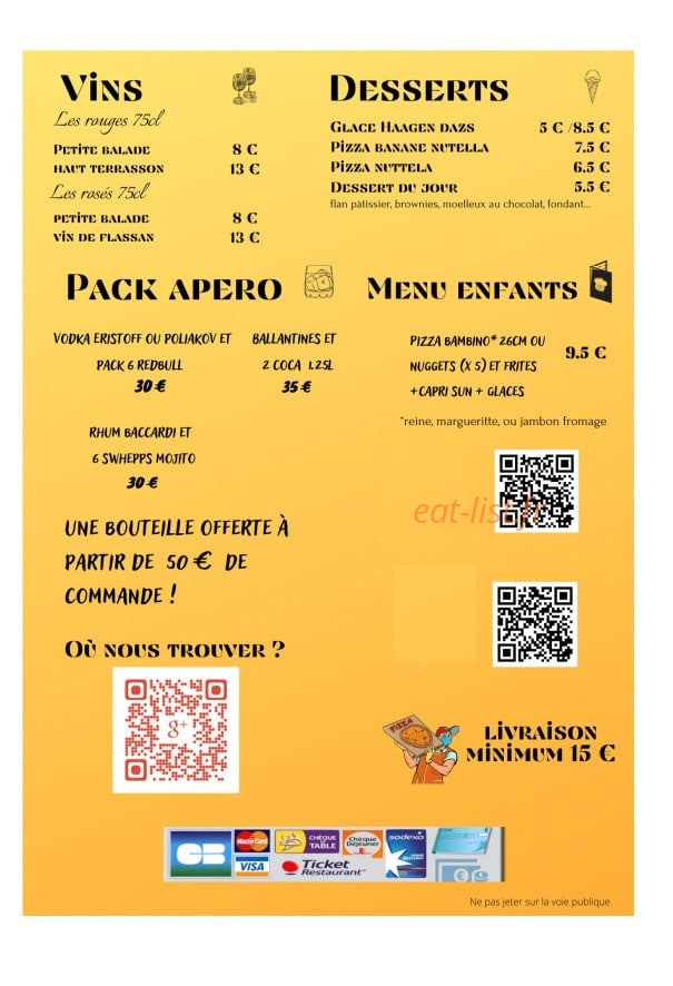 Hot Spot Pizza — carte page 4