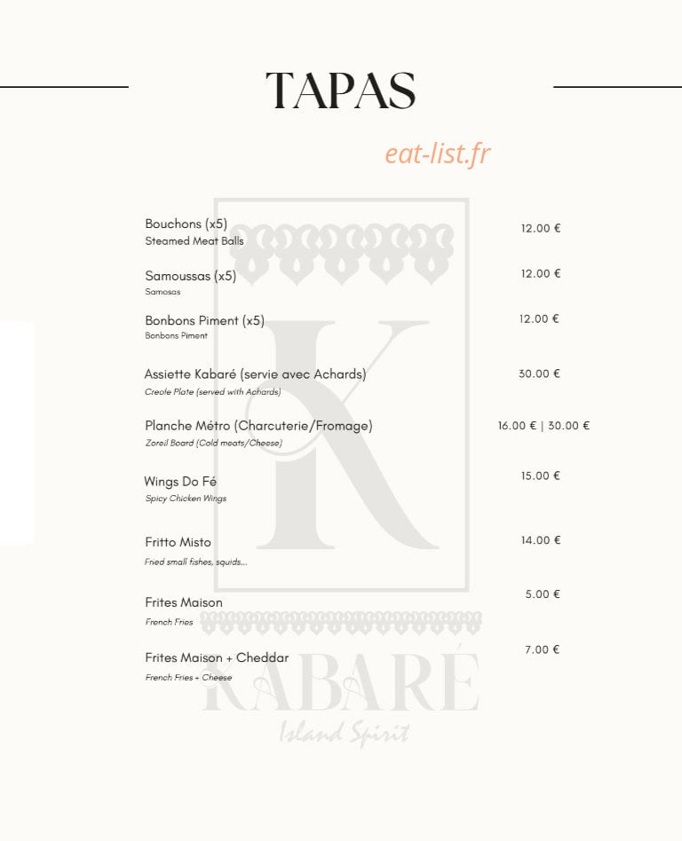 Kabaré — carte page 4