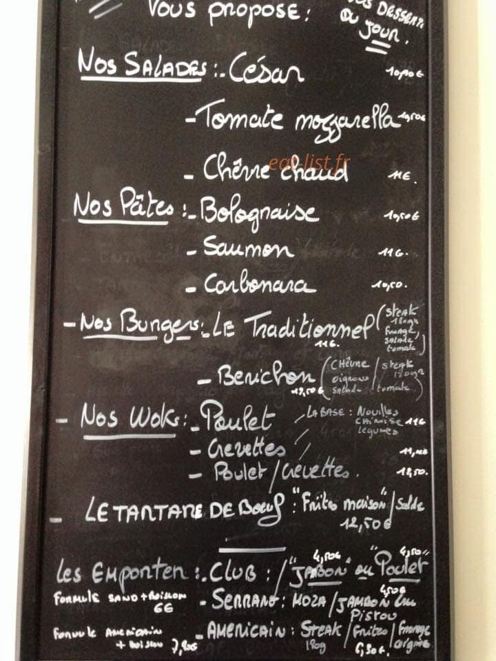 La Cantine — carte page 1