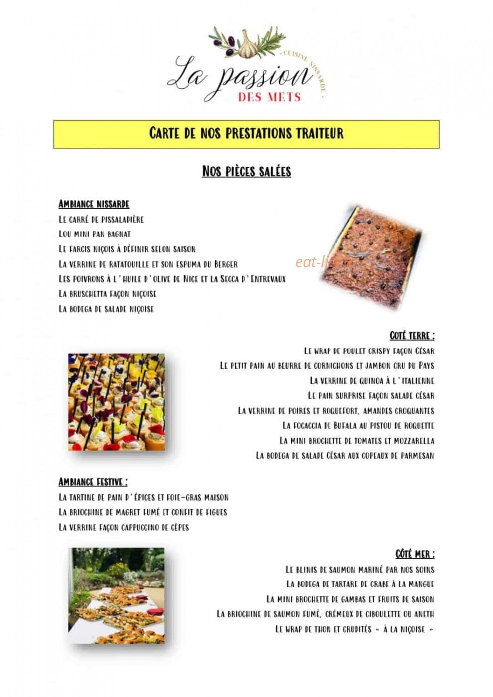 La Passion Des Mets — carte page 2