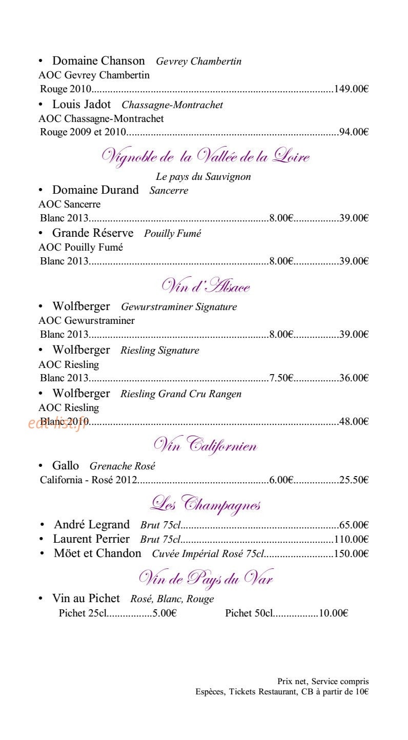 Le blue bay — carte page 21